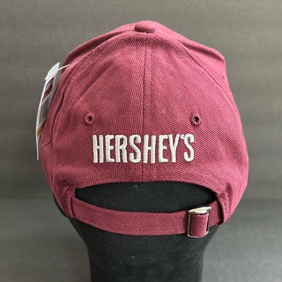 Hersheys Chocolate World Youth Cap Hat Adjustable Sz Medium Maroon Gray Logo - Picture 4 of 9